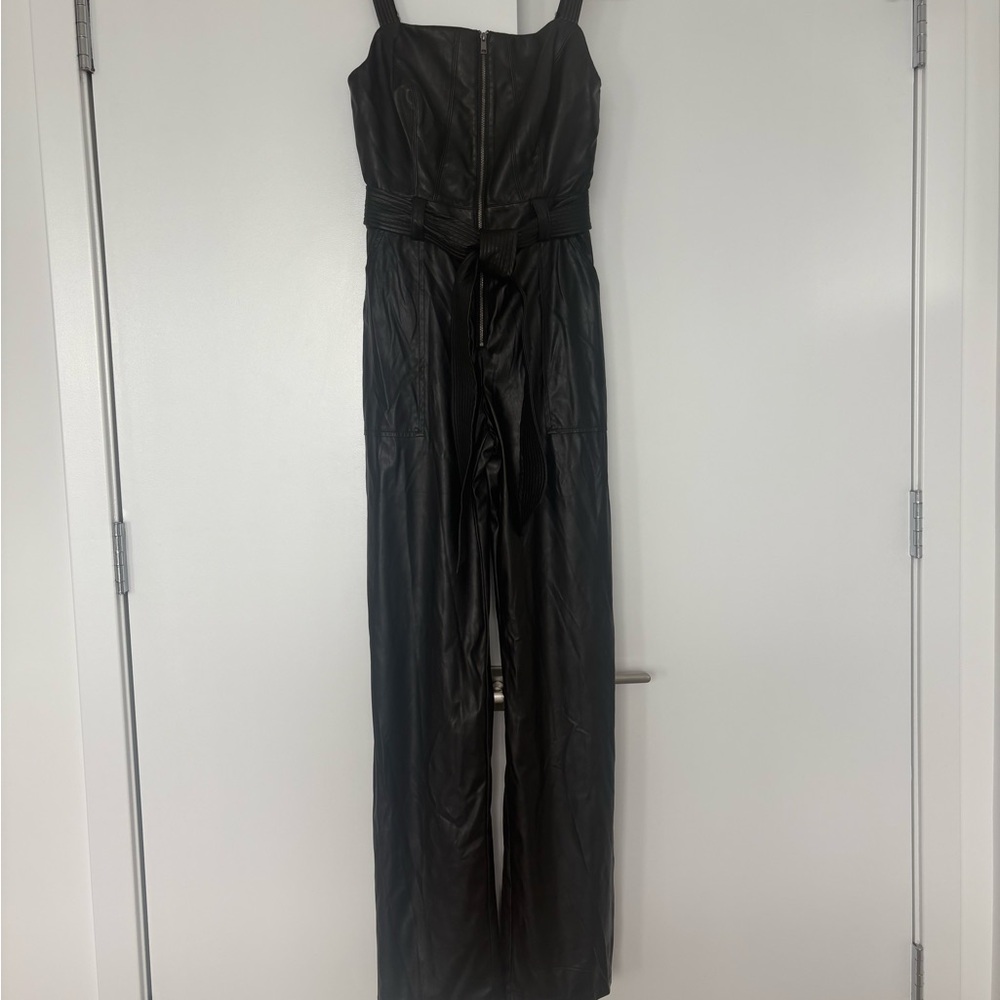 Fabulous Ramy Brook Black Vegan Leather Jumpsuit